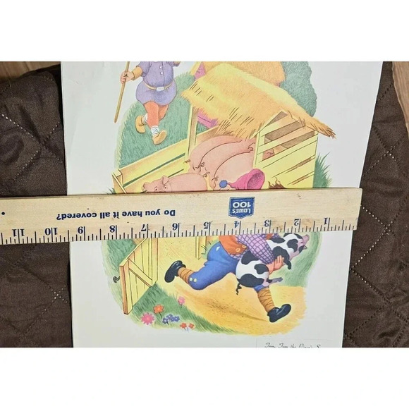 Vintage Mother Goose Nursery Rhyme Prints Set of 8 Loose Prints Only No Frames - Picture 10 of 11